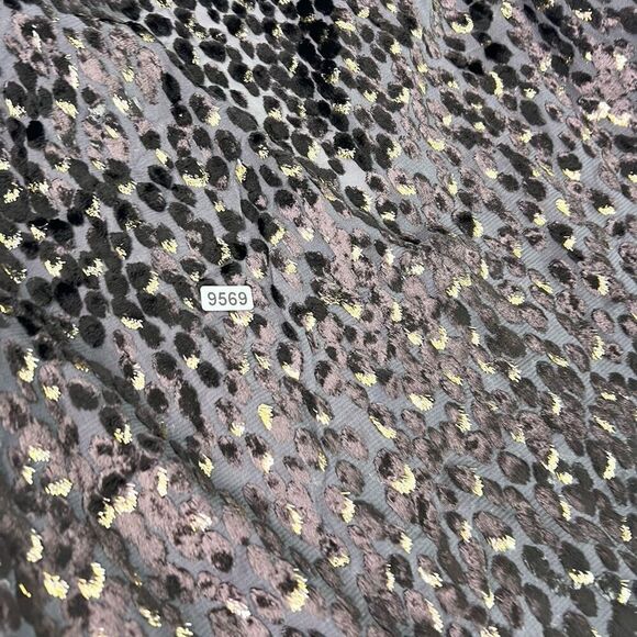 ALC Ophelia Blouse Womens 2 Brown Long Sleeve Tie Neck Velvet Metallic New - Picture 12 of 12